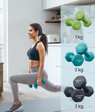 Neopreen Dumbbell Set 12kg – 6 Halters met Standaard