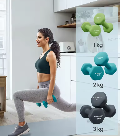Neopreen Dumbbell Set 12kg – 6 Halters met Standaard