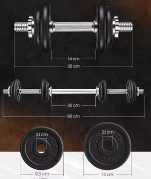Verstelbare Halterset 20kg – Dumbbells of Barbell Combinatie