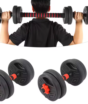 Halterset 10 kg met 40 cm Verbindingsstang – Verstelbare Fitness Dumbbell Set