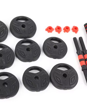 Halterset 10 kg met 40 cm Verbindingsstang – Verstelbare Fitness Dumbbell Set
