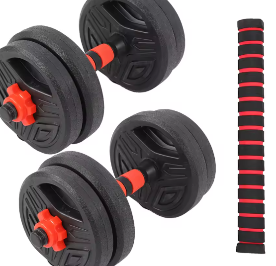 Halterset 10 kg met 40 cm Verbindingsstang – Verstelbare Fitness Dumbbell Set