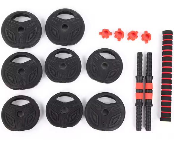 Halterset 10 kg met 40 cm Verbindingsstang – Verstelbare Fitness Dumbbell Set