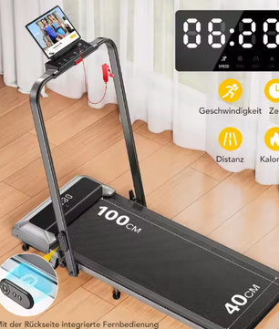 2-in-1 Opvouwbare Loopband – 12 km/u, Helling & LED-display