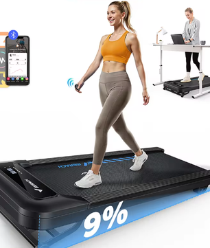 Stille onder-bureau loopband – Elektrisch met helling & LED