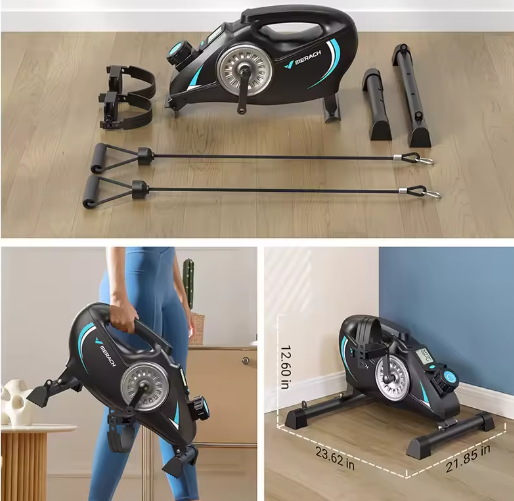 Magnetische Mini Hometrainer – Pedaaltrainer met 16 Niveaus & Weerstandsbanden