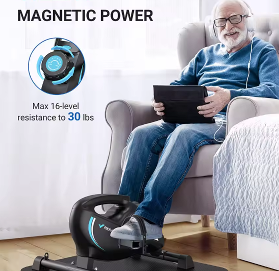 Magnetische Mini Hometrainer – Pedaaltrainer met 16 Niveaus & Weerstandsbanden