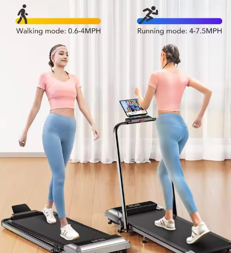 2-in-1 Opvouwbare Loopband – 12 km/u, 2,5 pk Motor, Helling & Brede Riem