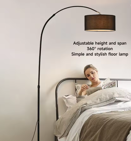 Boog Vloerlamp – 360° Draaibaar, Dimbaar LED & 3 Lichtkleuren