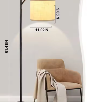 Boogvloerlamp – Moderne LED Vloerlamp met Dimbare Lichtkleuren & Verstelbare Lampenkap