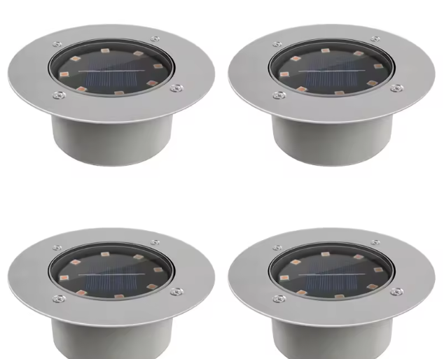 Set van 4 Solar LED Grondspots – Buitenverlichting met Automatische Sensor