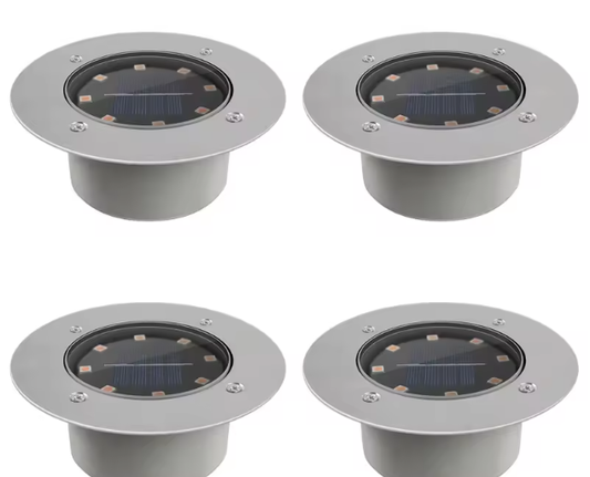 Set van 4 Solar LED Grondspots – Buitenverlichting met Automatische Sensor