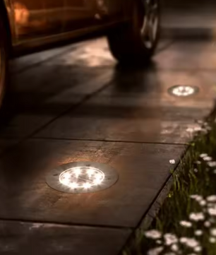 Set van 4 Solar LED Grondspots – Buitenverlichting met Automatische Sensor
