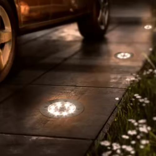 Set van 4 Solar LED Grondspots – Buitenverlichting met Automatische Sensor