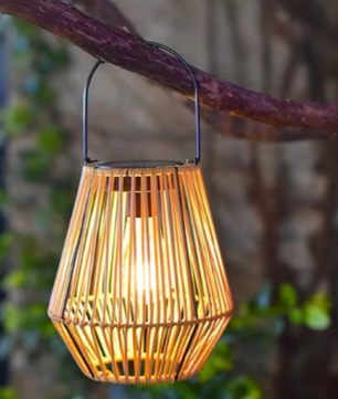 Rotan Solar Hanglamp – Waterdichte Bamboe Lantaarn voor Tuin & Terras