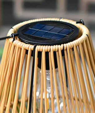 Rotan Solar Hanglamp – Waterdichte Bamboe Lantaarn voor Tuin & Terras