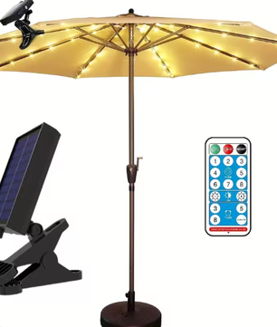 Solar Parapluverlichting 10 m – Waterdichte Lichtslinger met 8 Modi
