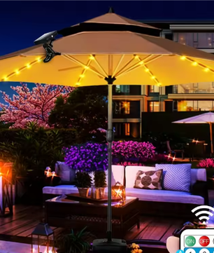 Solar Parapluverlichting 10 m – Waterdichte Lichtslinger met 8 Modi