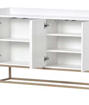 Dressoir Opbergkast – Ladekast Buffetkast met 4-Deurs Greeploos Ontwerp – 120×30×80 cm – Modern en Ruim