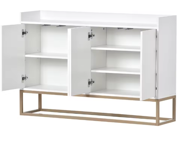 Dressoir Opbergkast – Ladekast Buffetkast met 4-Deurs Greeploos Ontwerp – 120×30×80 cm – Modern en Ruim