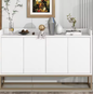 Dressoir Opbergkast – Ladekast Buffetkast met 4-Deurs Greeploos Ontwerp – 120×30×80 cm – Modern en Ruim