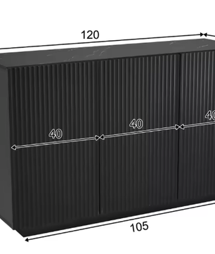 Modern LED Dressoir met Bluetooth – 120 cm, Marmerdecor & Grote Opbergruimte