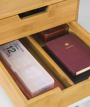 Bamboe koffiecapsuledoos met lade en stapelbare organizer – Capsulehouder en bureau-organizer