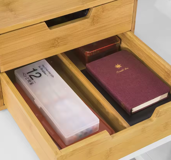 Bamboe koffiecapsuledoos met lade en stapelbare organizer – Capsulehouder en bureau-organizer