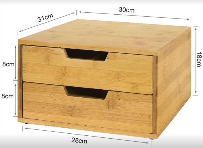 Bamboe koffiecapsuledoos met lade en stapelbare organizer – Capsulehouder en bureau-organizer