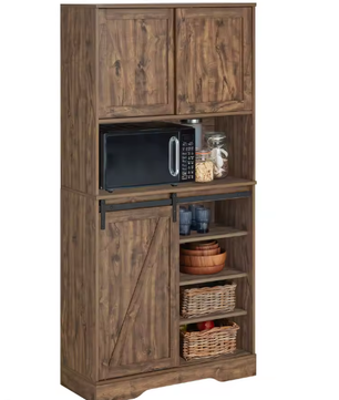 Buffetkast Dressoir Schuifdeur Commode – Vintage Opbergkast voor Keuken en Hal