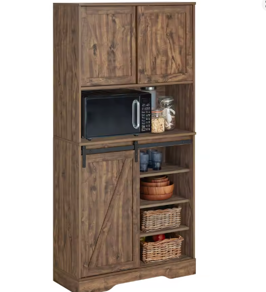 Buffetkast Dressoir Schuifdeur Commode – Vintage Opbergkast voor Keuken en Hal