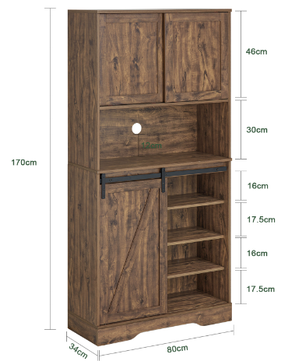 Buffetkast Dressoir Schuifdeur Commode – Vintage Opbergkast voor Keuken en Hal