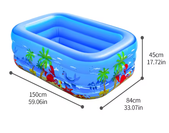 Opblaasbaar kinderballenbad – PVC zwembad voor binnen en buiten, 120–150 cm