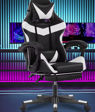 Ergonomische massage-gamingstoel – Verstelbare bureaustoel met lendensteun