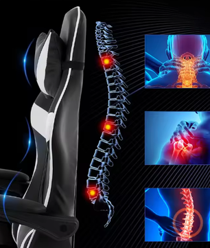 Ergonomische massage-gamingstoel – Verstelbare bureaustoel met lendensteun