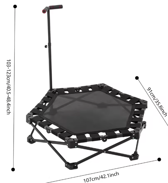 Hexagon Foldable Trampoline – Mini Fitness Trampoline voor Volwassenen