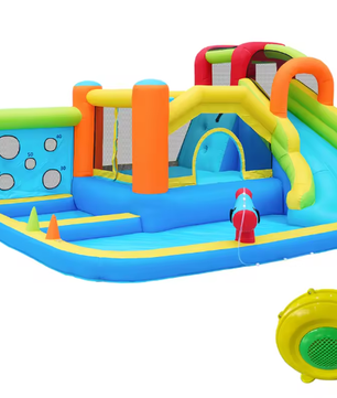 Multifunctioneel Springkasteel Waterpark met Trampolines voor Kinderen