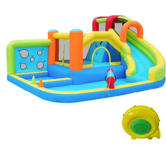 Multifunctioneel Springkasteel Waterpark met Trampolines voor Kinderen