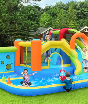 Multifunctioneel Springkasteel Waterpark met Trampolines voor Kinderen
