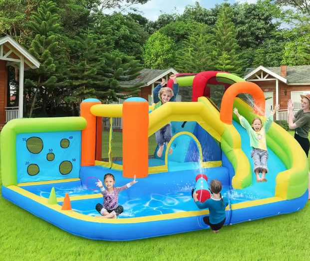 Multifunctioneel Springkasteel Waterpark met Trampolines voor Kinderen