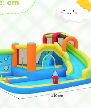 Multifunctioneel Springkasteel Waterpark met Trampolines voor Kinderen