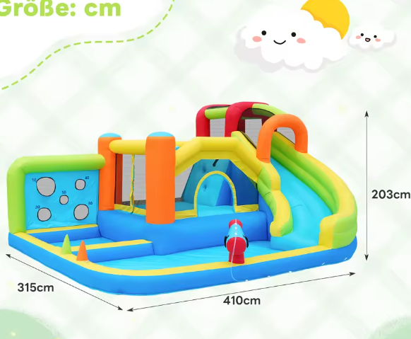 Multifunctioneel Springkasteel Waterpark met Trampolines voor Kinderen