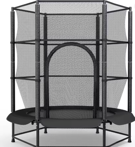 Mini Kindertrampoline Ø140 cm – Veiligheidsnet & Ritssluiting, Binnen en Buiten