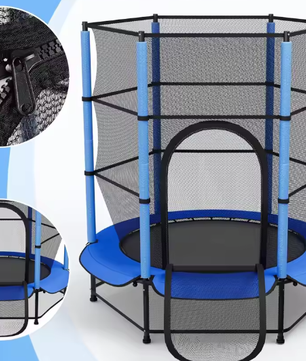 Mini Kindertrampoline Ø140 cm – Veiligheidsnet & Ritssluiting, Binnen en Buiten