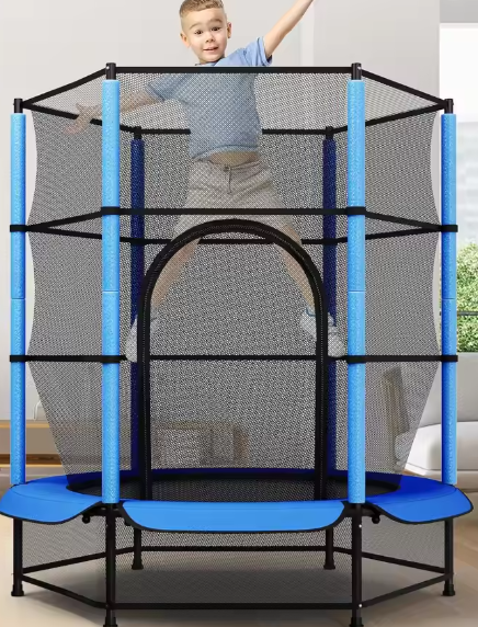 Mini Kindertrampoline Ø140 cm – Veiligheidsnet & Ritssluiting, Binnen en Buiten