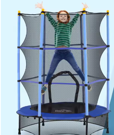 Kindertrampoline Ø140 cm met Veiligheidsnet – Binnen en Buiten Speelplezier voor 3–10 Jaar