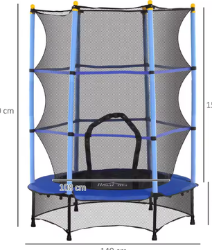 Kindertrampoline Ø140 cm met Veiligheidsnet – Binnen en Buiten Speelplezier voor 3–10 Jaar