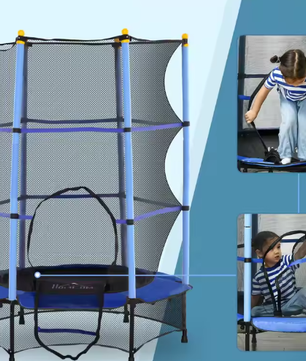 Kindertrampoline Ø140 cm met Veiligheidsnet – Binnen en Buiten Speelplezier voor 3–10 Jaar