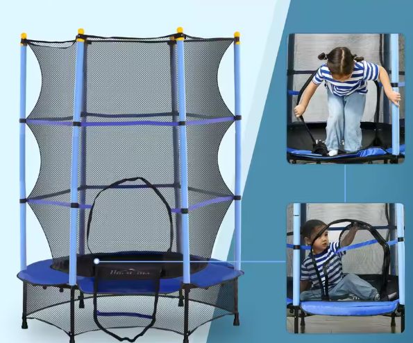 Kindertrampoline Ø140 cm met Veiligheidsnet – Binnen en Buiten Speelplezier voor 3–10 Jaar