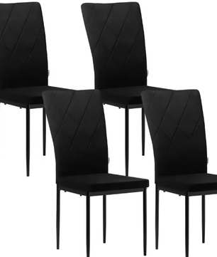 Set van 4 Keukenstoelen met Hoge Rugleuning – Gestoffeerde Eetkamerstoelen met Metalen Poten, Modern en Comfortabel